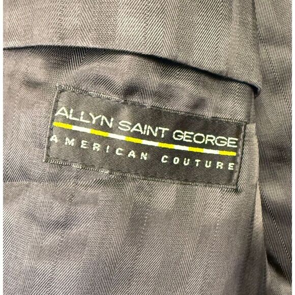 Allyn Saint George Mens Black Cashmere Blend Notch Lapel Trench Coat Size 38 - Picture 7 of 14